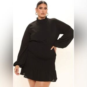Fashion Nova Kisses Smocked Mini Dress in Black 2X